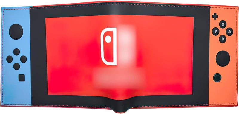 BAGOSEF Retro Gamepad-Inspired Boys Wallet - Silicone Surface Material with Classic Game Gamepad Design, Multiple Card Slots and Coin Pocket - Video Game Kids Wallet in Red and Blue -1 PACK - Image 3